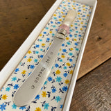 Mother of Pearl or Silver handled Hand Stamped Vintage Butter Knife