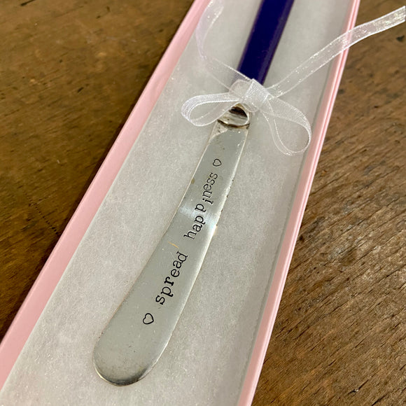 Spread Happiness - Hand Stamped Vintage Butter Knife